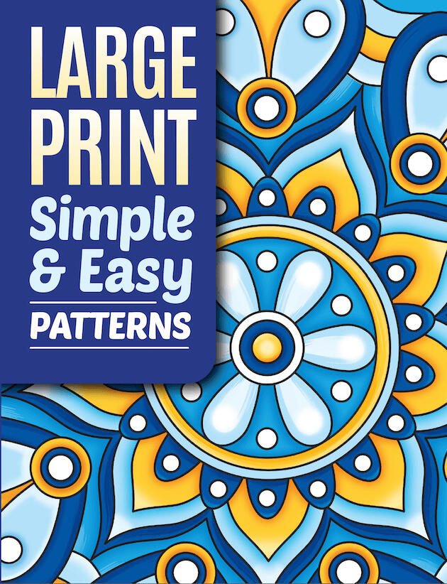 simple large print patterns coloring book cover design