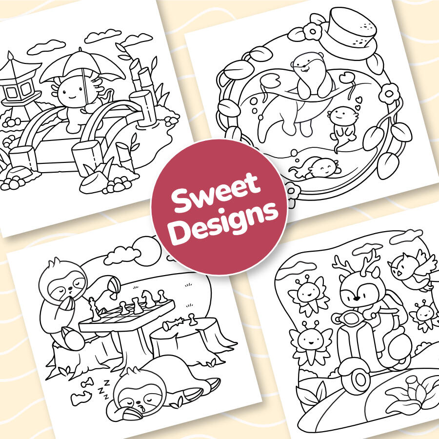 Free Coloring Pages mini scenes free coloring pages