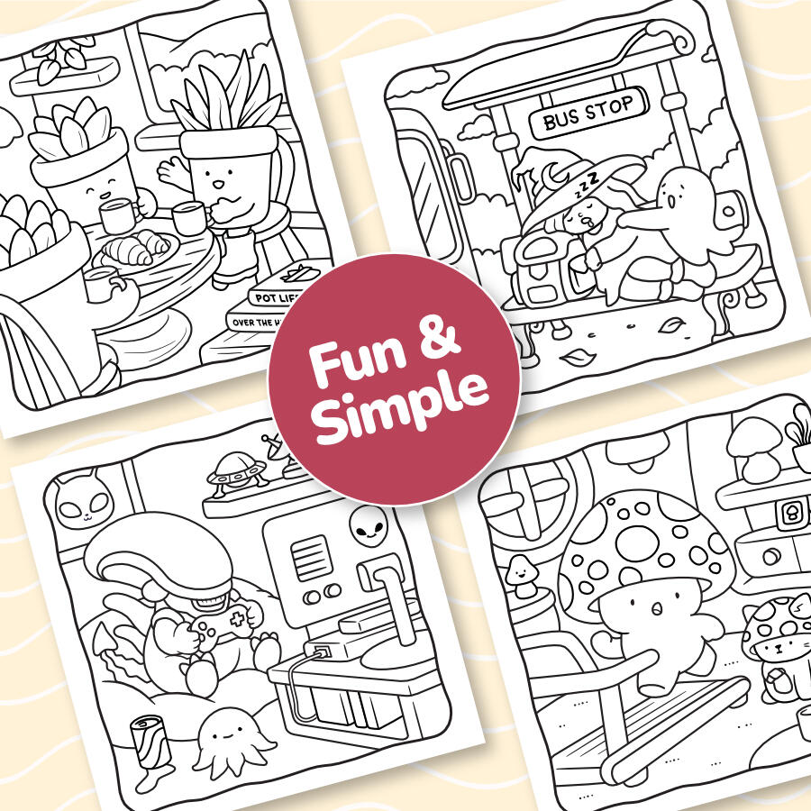 Free Coloring Pages mini scenes free coloring pages